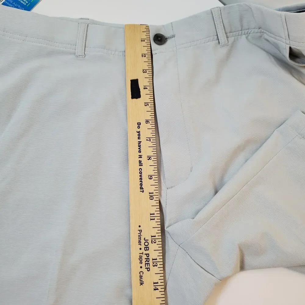 Haggar Active Series Mens Performance Shorts SZ 42 W Light Gray Stripe Stretch